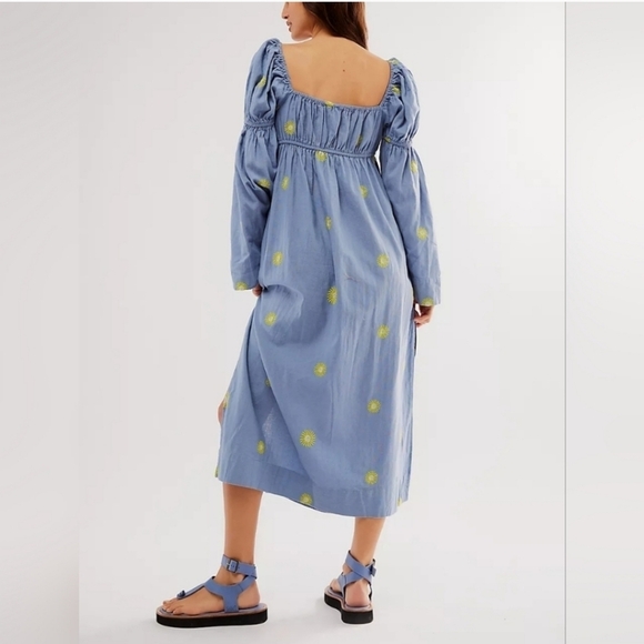 NWOT Free People Emory Embroidered Midi Dress $168  XS - Picture 3 of 9